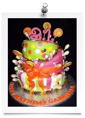 21st Birthday Candyland theme cake