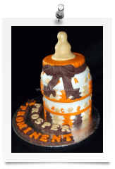 Baby bottle cake