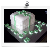 Folded nappies cake (edible)