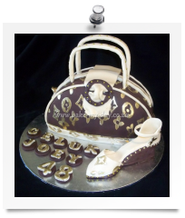 Louis Vuitton handbag & shoe cake (1)