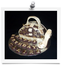 Louis Vuitton handbag & shoe cake (2)