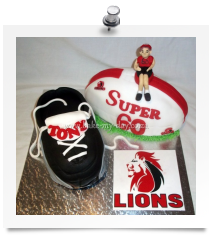 Rugby boot & ball cake (1)